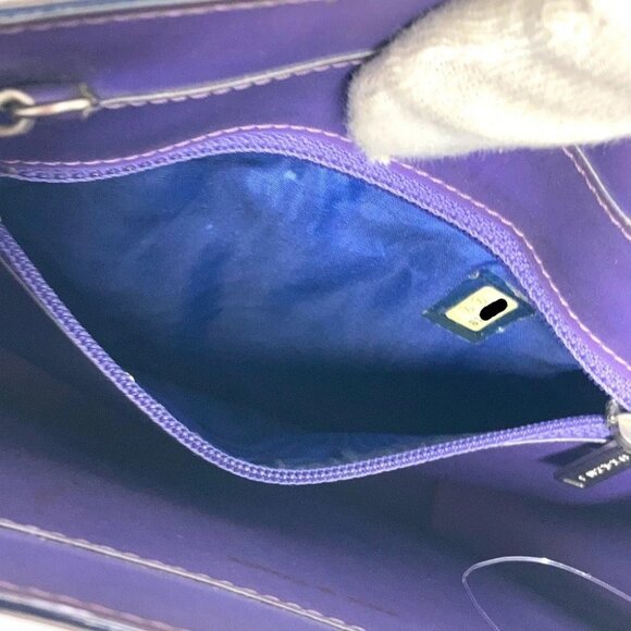 CHANEL hologram CC CC Mark Double Chain Shoulder Bag PVC/Leather purple - Picture 12 of 15